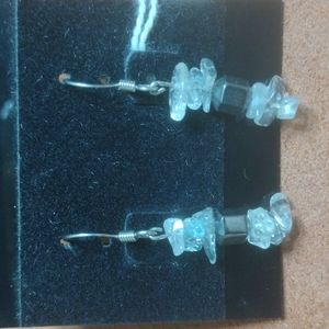 1-1/2" Quartz & Hematite Earrings
